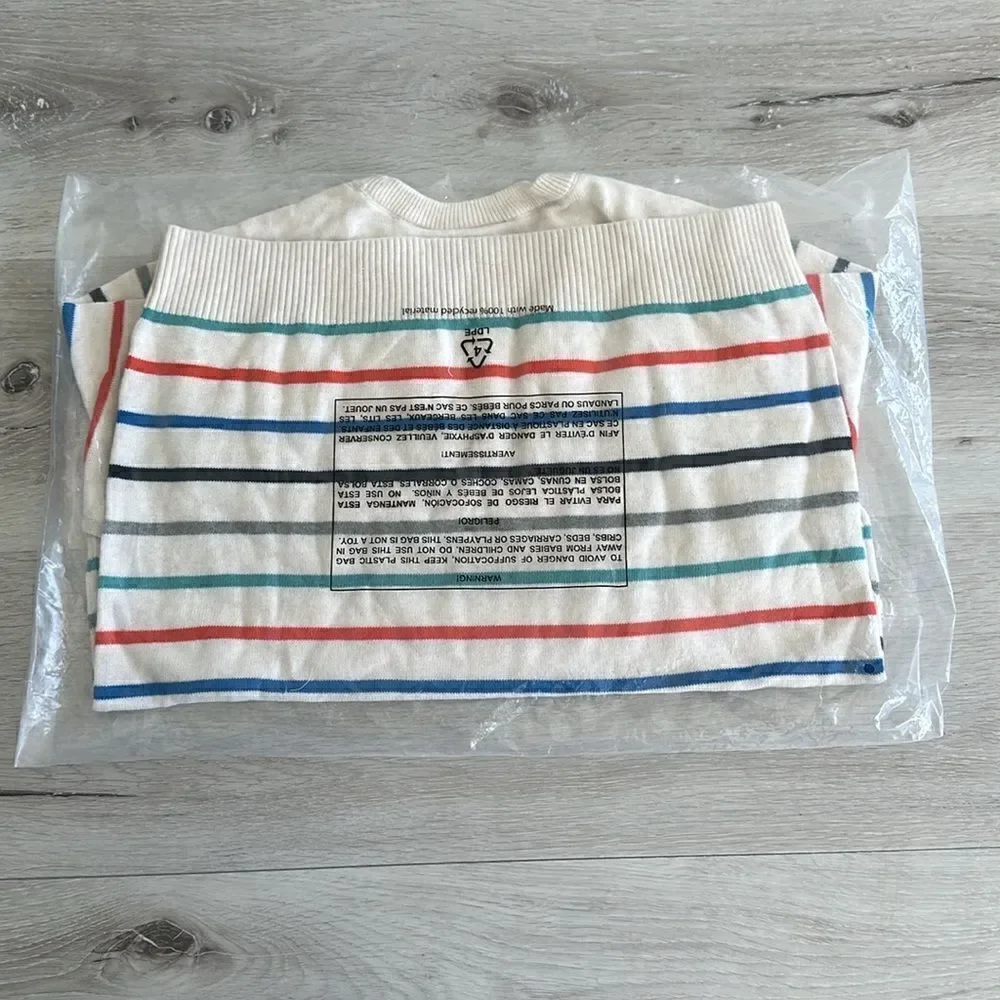 The Children’s Place Striped Sweater Vanilla L (10-12) NWT IN PACKAGE